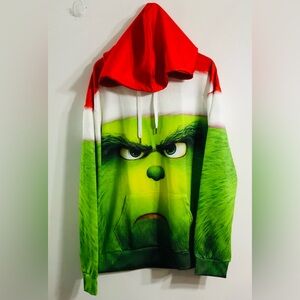 The Grinch hoodie front kangaroo pocket long sleeves green red white .XXXL